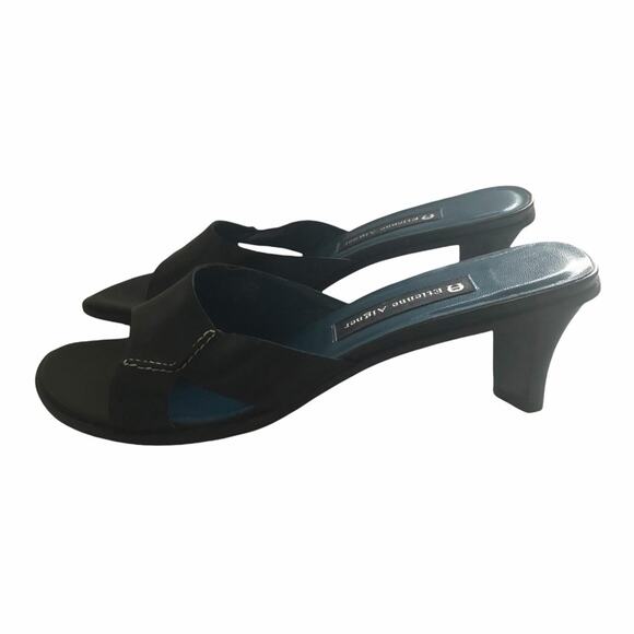 Etienne Aigner Hardy Slip On Sandal Mule Black Leather Vintage Y2K 7.5 GUC - Picture 5 of 11
